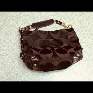 Vintage Coach Bag - Chocolate Brown & Gold